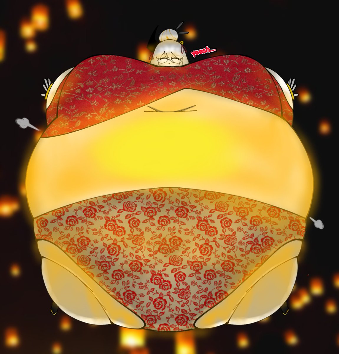 WButyou57286's tweet image. happy lunar new year from emi!! shes blown up into a giant floating lamp
