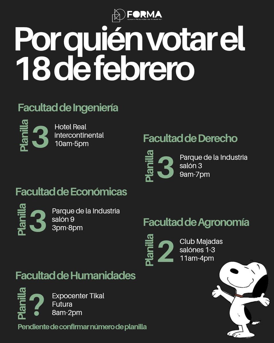 ⚠️ Elecciones en la #USAC

Con olor a nuevo fraude del Usurpador se realizan elecciones en sedes alejadas del campus central y con trabas para inscribir planillas. 

Hoy hay que ir a votar, para en la calle dejar al Usurpador.