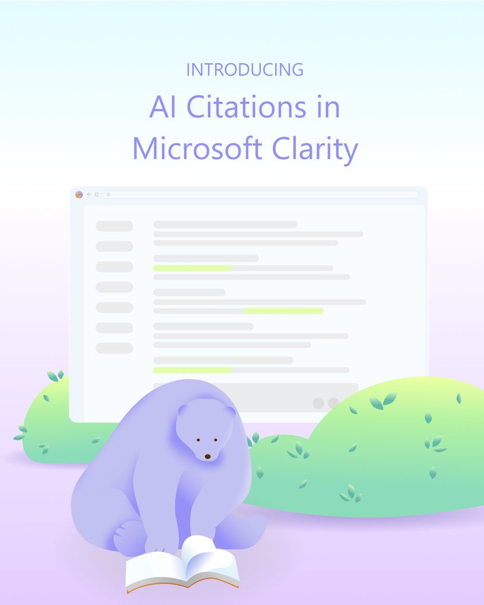 𝐄𝐚𝐫𝐥𝐲 𝐏𝐫𝐞𝐯𝐢𝐞𝐰: 𝐈𝐧𝐭𝐫𝐨𝐝𝐮𝐜𝐢𝐧𝐠 𝐀𝐈 𝐂𝐢𝐭𝐚𝐭𝐢𝐨𝐧𝐬 𝐢𝐧 𝐌𝐢𝐜𝐫𝐨𝐬𝐨𝐟𝐭 𝐂𝐥𝐚𝐫𝐢𝐭𝐲  💫

We’re thrilled to introduce AI Citations in Clarity (𝘤𝘶𝘳𝘳𝘦𝘯𝘵𝘭𝘺 𝘪𝘯 𝘣𝘦𝘵𝘢, a new way for users to uncover end-to-end visibility across the AI