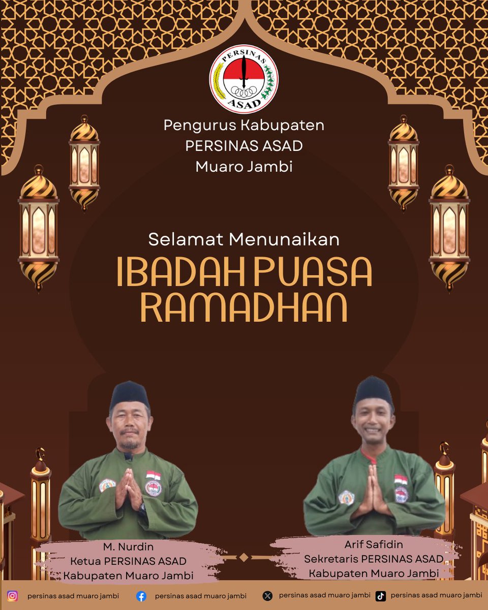 PERSINAS ASAD Kabupaten Muaro Jambi

Mengucapkan

Selamat Menunaikan Ibadah Puasa Ramadhan
1447 Hijriah