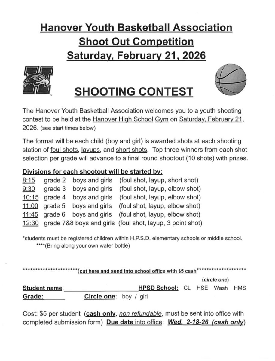 There is still time to sign up for the HYBA shoot out competition happening this Saturday!!🏀 #hpsdawesome