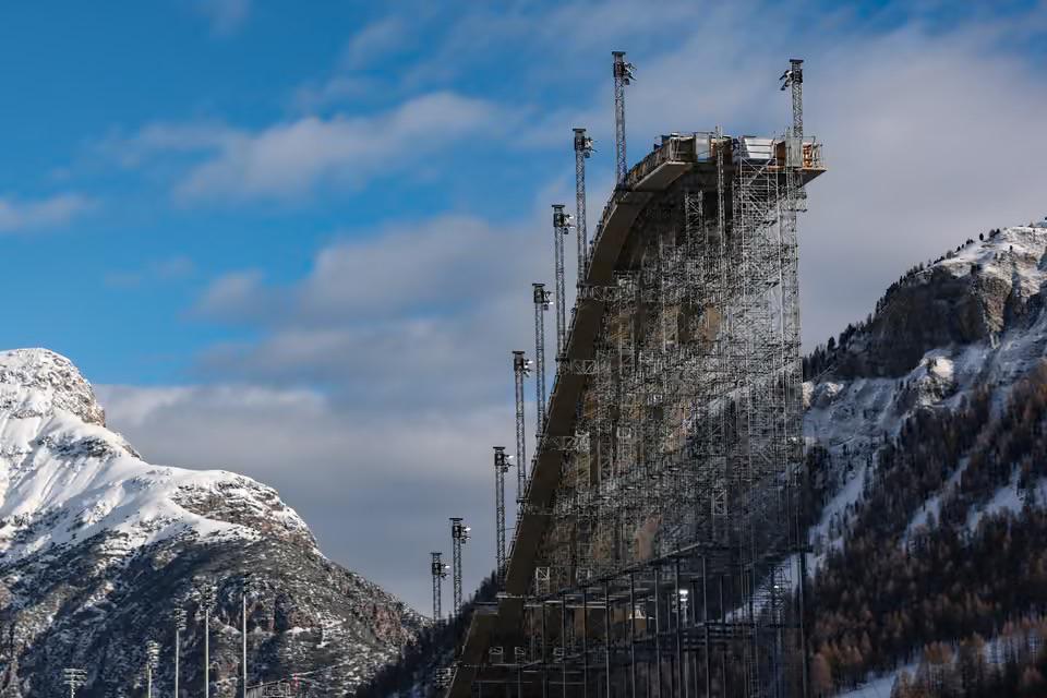 JoePompliano's tweet image. The Big Air ramp is so much more terrifying from this angle
