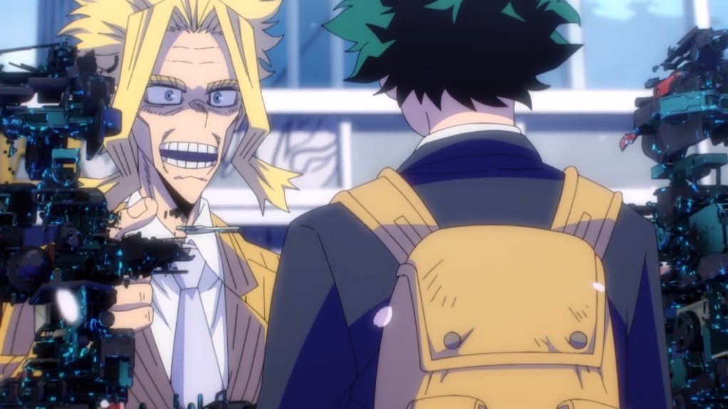 izuku’s first and last hero costume handed by his mom and all might 🥺 that’s family fr