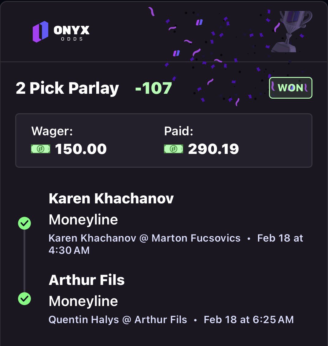 CASH IT✅ SWEAT FREEEE💫

🎾 Karen Khachanov ML✅
🎾 Arthur Fils ML ✅

DROP YOUR #CashApp BELOW IM PAYING 1 PERSON RIGHT NOW ! 

#Gambling𝕏 #OnyxOdds #BettingCommunity #Tennis