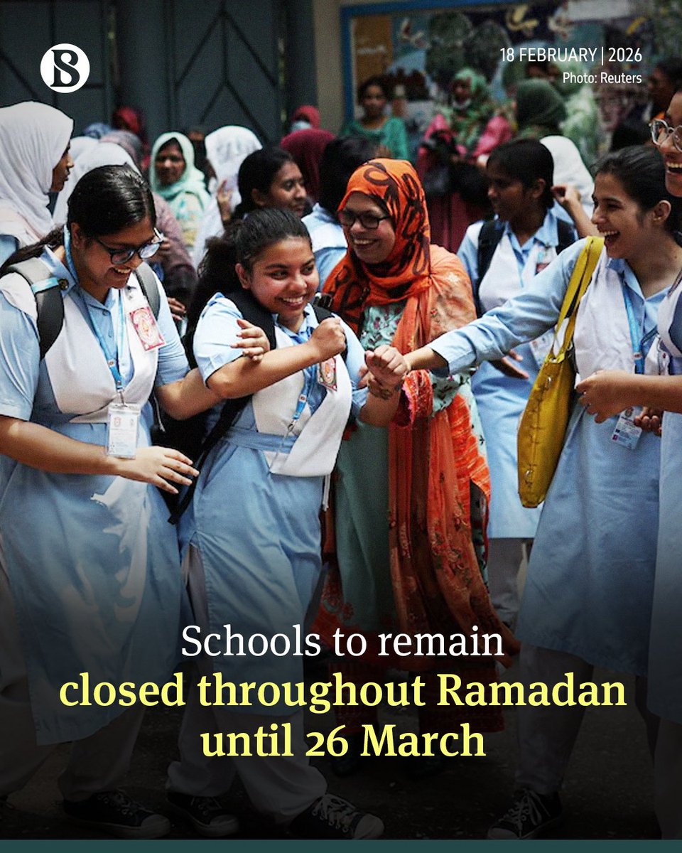 tbsnewsbd's tweet image. The Ministry of Education has revised the annual holiday schedule, announcing that primary, secondary and lower secondary schools will remain closed for the entire month of Ramadan.

Read more: Link in comments

#ministryofeducation #ramadan2026 #schoolclosure #TBSNews
