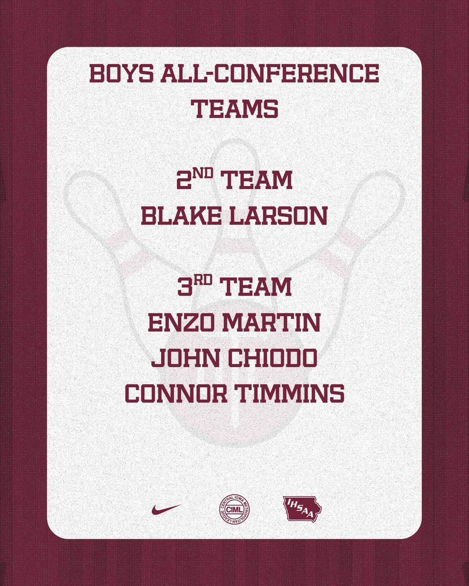 MaroonsBowling's tweet photo. Congrats to all our @CIMLConference All-Conference Teams Selections!

@MaroonCrew https://t.co/yANoc83zQQ