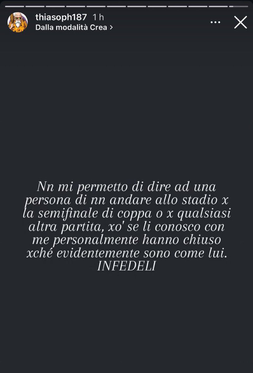 Yuri così su Instagram.