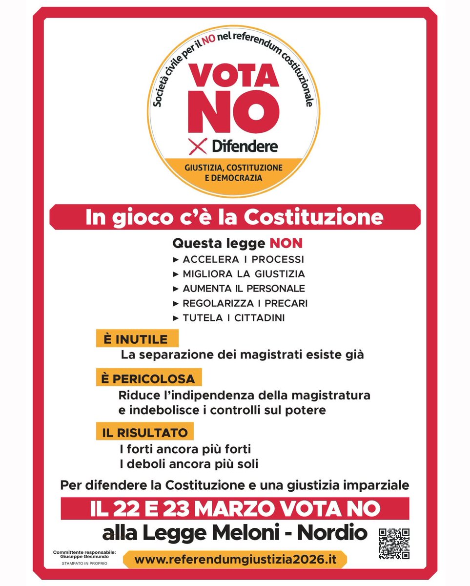<a href="/matteosalvinimi/">Matteo Salvini</a> GLI ITALIANI PAGHERANNO LE DECISIONI PRESE TE. Per la Giustizia. Per la Libertà. VOTATE NO.