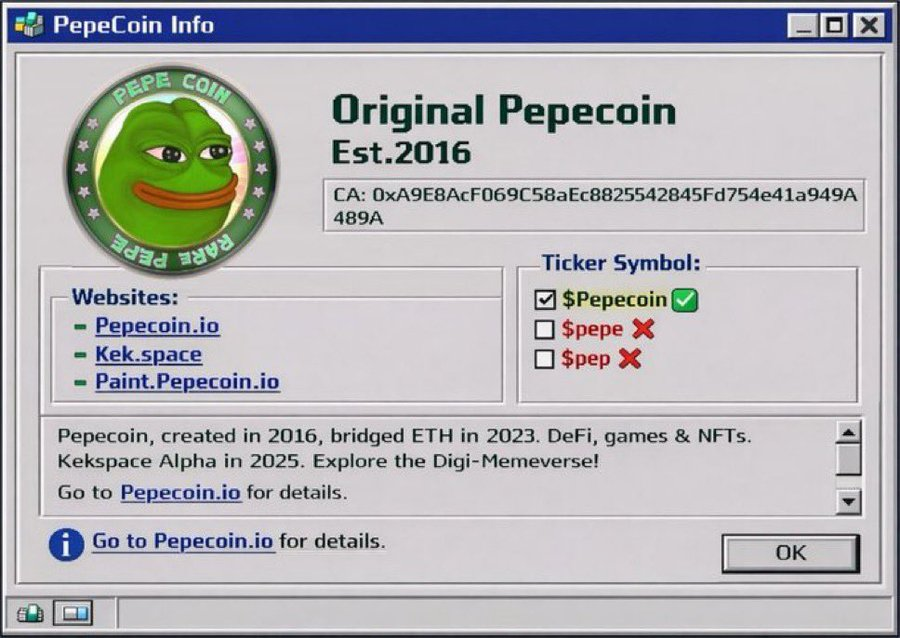 Know Your Bags 
Buy $PEPECOIN (pepecoins.eth)