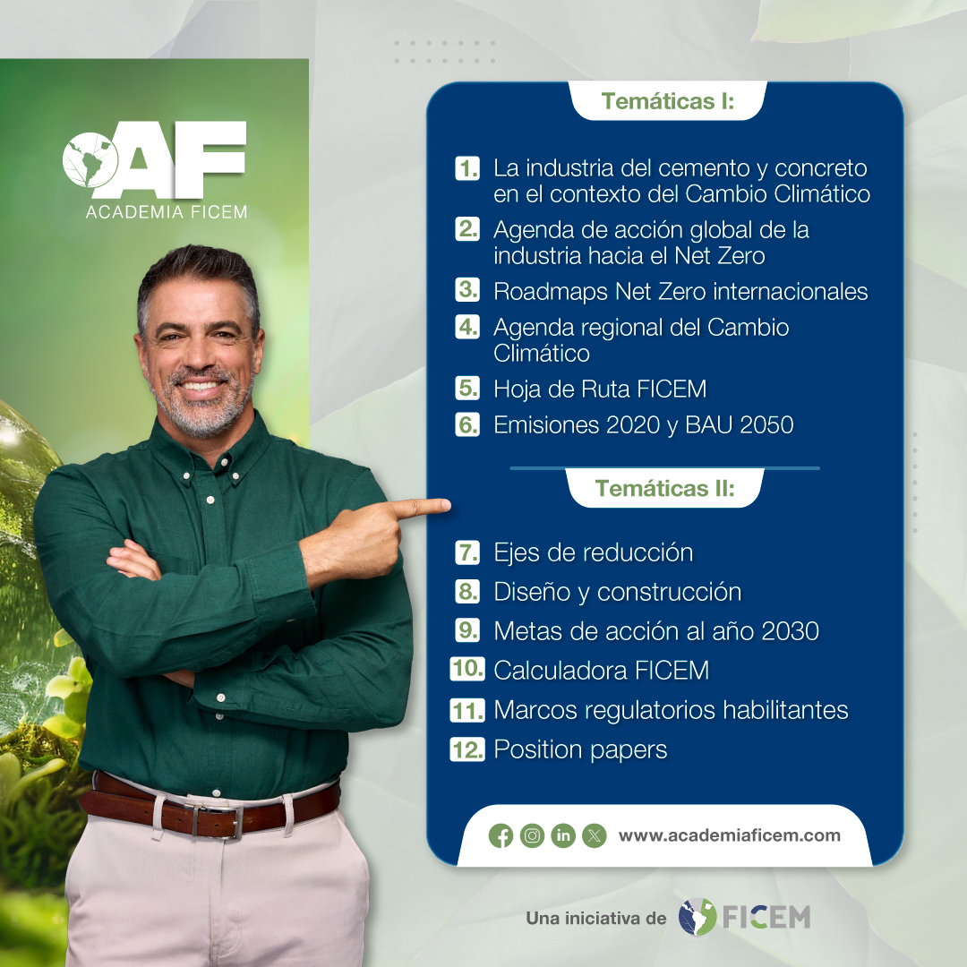 AcademiaFICEM's tweet photo. Inscríbete en el curso "Hoja de Ruta Carbono Neutralidad LAC FICEM 2050" y aprende a enfrentar los desafíos climáticos con una visión estratégica global y regional. Conoce la temática que estaremos abordando en este importante curso

Capacitador: FICEM
Duración: 10 horas
Fechas:  19 y 26 de marzo; 2 de abril 2026
Hora: 15 a 18 h (Hora Chile)
🗣️ Idioma: Español
💰 Inversión: USD 400

¡Sé parte del cambio y transforma el futuro!
👉 Regístrate hoy mismo haciendo clic Aquí: https://t.co/P4dCYtD4nS

#FICEM #AcademiaFICEM #Capacitación #FormaciónContinua #DesarrolloProfesional #IndustriaCemento #Concreto #cemento