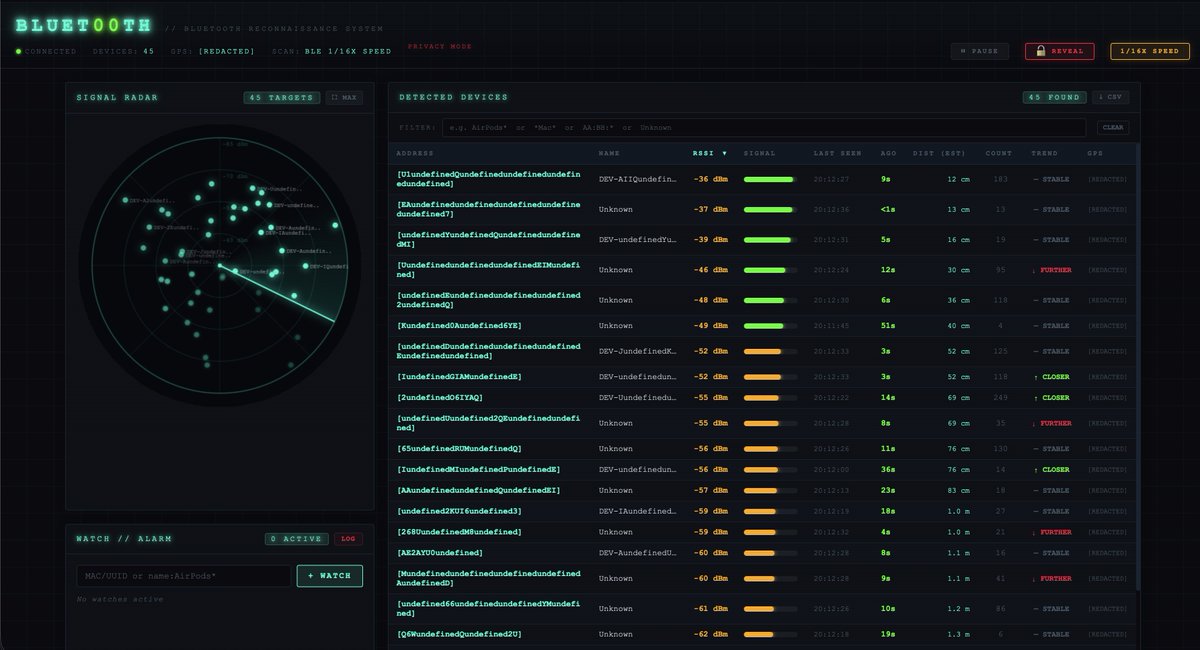UK_Daniel_Card's tweet image. I've added the ability to slow down the scanning.... so you can now control the speed! PEW PEW #Bluet00th #Scanner #Hacking #VibeCoder