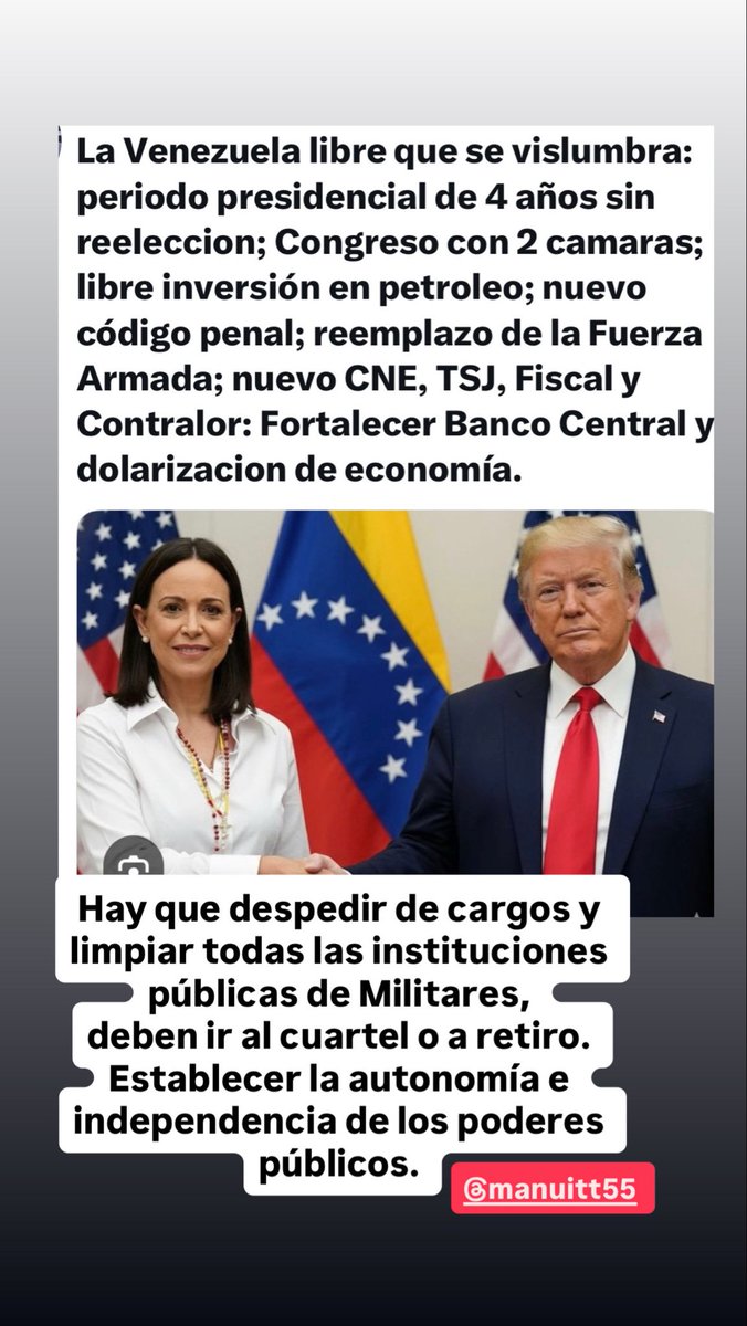 Una Venezuela Desmilitarizada de las instituciones públicas.