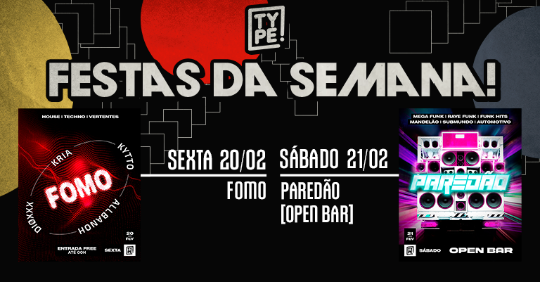 typejoinville's tweet photo. ✨ AGENDA ✨

▪️ SEX ✘ 20/02: FOMO ──(﹙˓ᯤ˒﹚)──  
▪️ SÁB ✘ 21/02: PAREDÃO [OPEN BAR] 🥃🍷🥂🍻

Ingressos: https://t.co/0xrz9xUgnb
Listas: https://t.co/WTFbyHmEHl https://t.co/dwNE2hLuAW