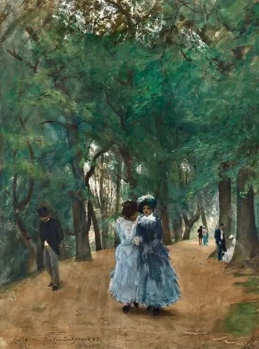 olgatuleninova's tweet photo. Anders Zorn (Swedish, 1860-1920) 
“A Walk in the Park” 1882
Oil on canvas https://t.co/dXsK9GzrsW