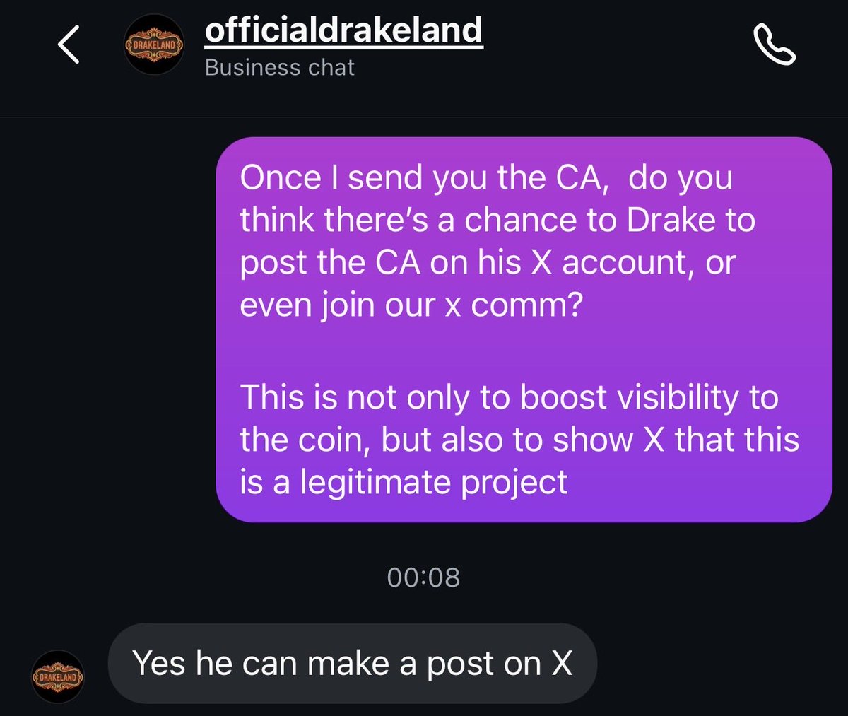 fihleetho's tweet photo. Drake’s newest Instagram story… 
My messages with that same page..
Could be nothing 

$DRAKELAND
DxCaJCCQYf845W589qj7tajTmXCBx7h2jP4bad4WBAGS https://t.co/F7ZUPCGEAN