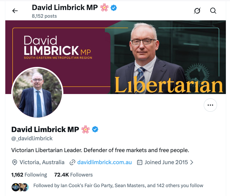 We're not sure why <a href="/_davidlimbrick/">David Limbrick MP 🌸</a> blocked us. David?