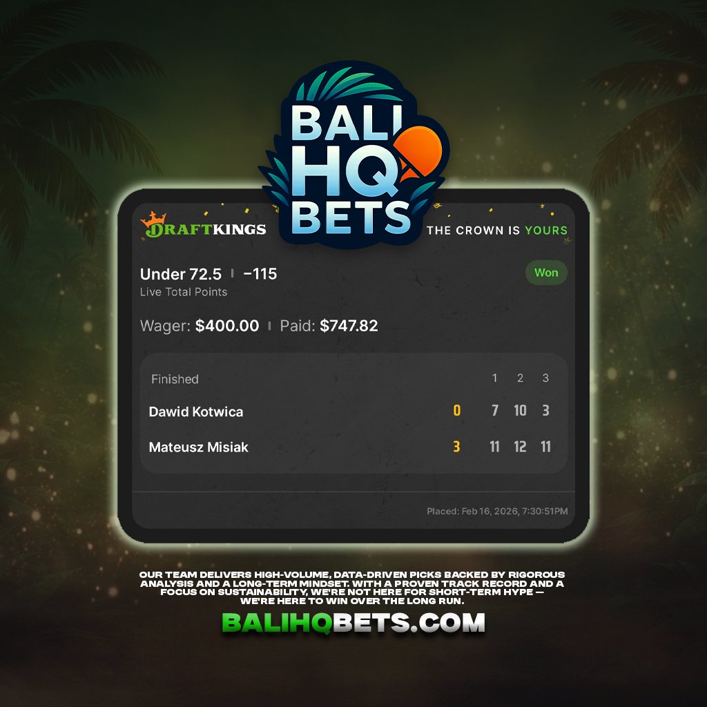 💰 CASHED. ZERO SWEAT.

This isn’t guessing — it’s live data, timing, and execution. 🎯

The edge is real. The results prove it.

🌴 Join today!
whop.com/discover/the-b…

#SportsBettingX  #BettingTips #DraftKings