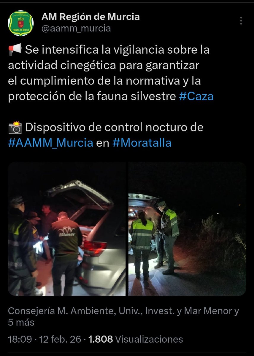 _PCVL_'s tweet photo. @JosGarc87684371 @Johanissber @aamm_murcia @AmbientalRM @MurciaForestal @M_CruzFerreira @regiondemurcia @EspNaturalesMur @112rmurcia Hola.
Furtivismo en caza hay por la mañana, por la tarde y, como bien dices, por la noche. https://t.co/mb6CLDHuUl