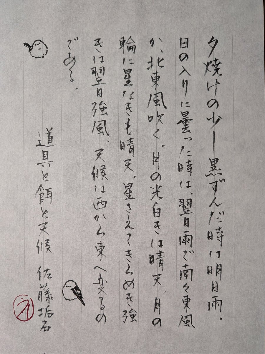 #青空書写 No.1114
『道具と餌と天候』
佐藤垢石
お題ありがとうございます。