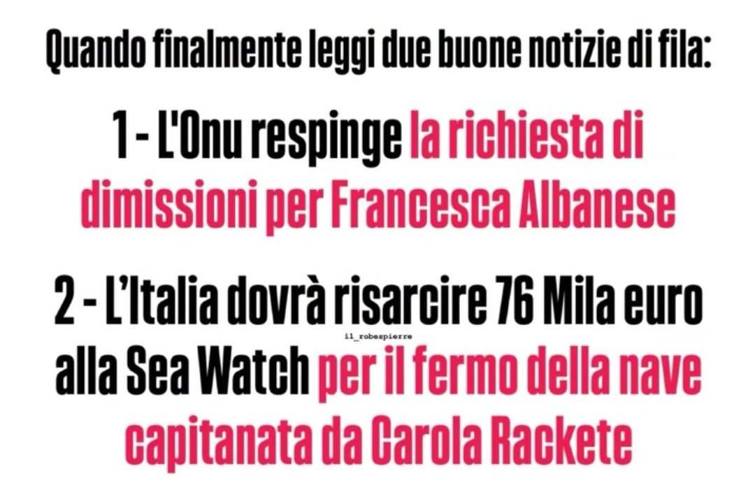 ...è che non siamo più abituati alle buone notizie
#iostoconFrancescaAlbanese