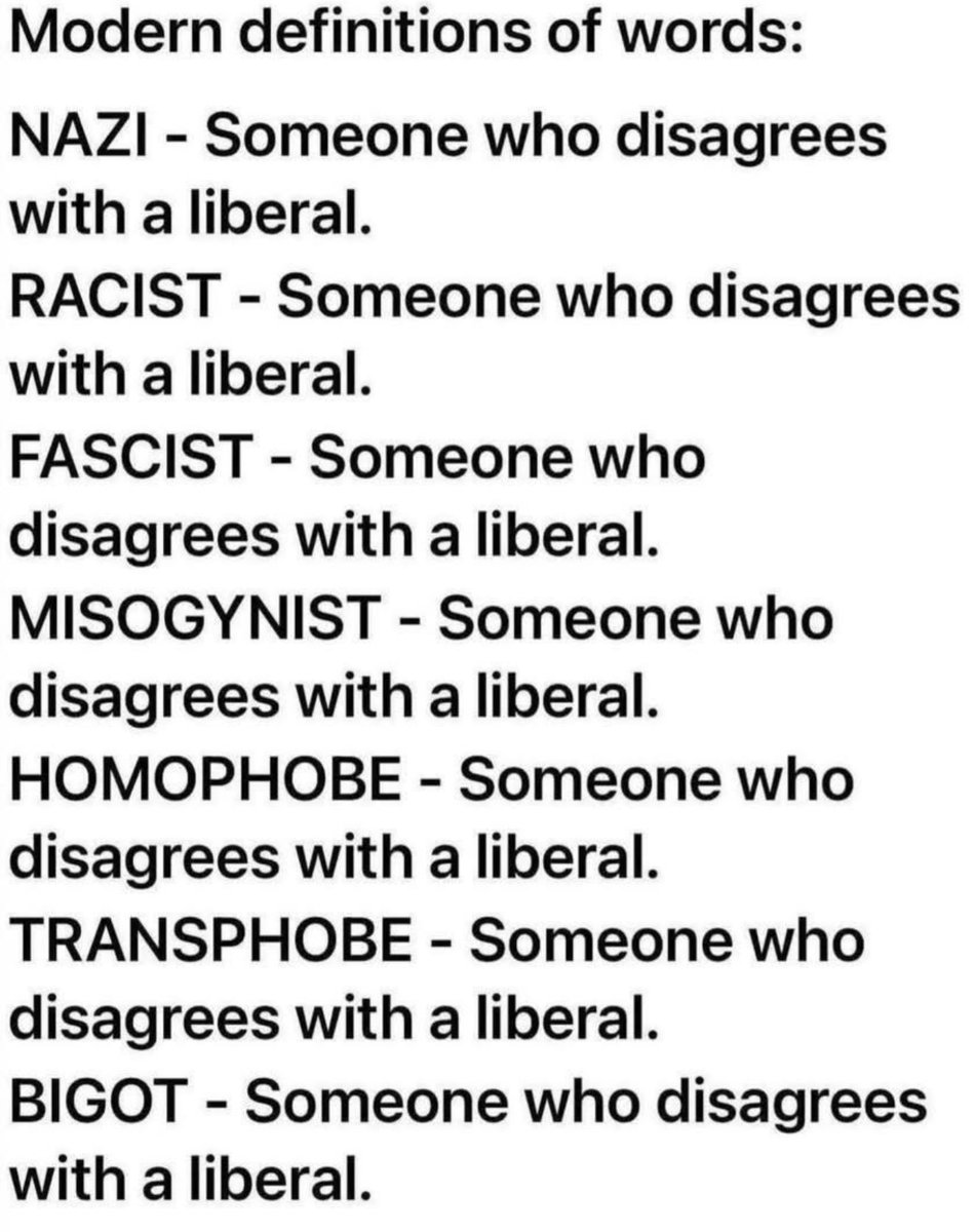 TimRunsHisMouth's tweet photo. A handy guide to understand leftist insults: https://t.co/LvafRbm5lg