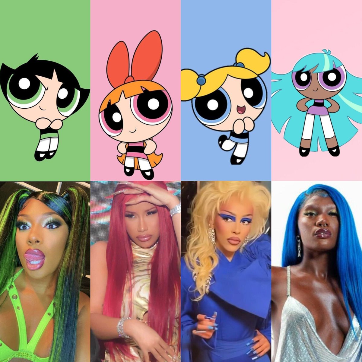 Rap girls as the Powerpuff Girls