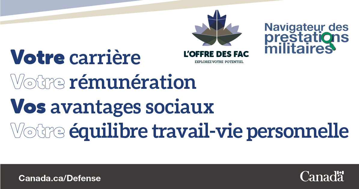 compersmil's tweet photo. L’#OffredesFAC vous présente les avantages de servir votre pays.

Que vous soyez déjà membre des FAC ou que vous songiez à vous enrôler, essayez cet outil interactif convivial pour voir ce que les FAC ont à vous offrir : https://t.co/O5BArqJjcc

#ExplorezVotrePotentiel https://t.co/c7rpD9qdOo