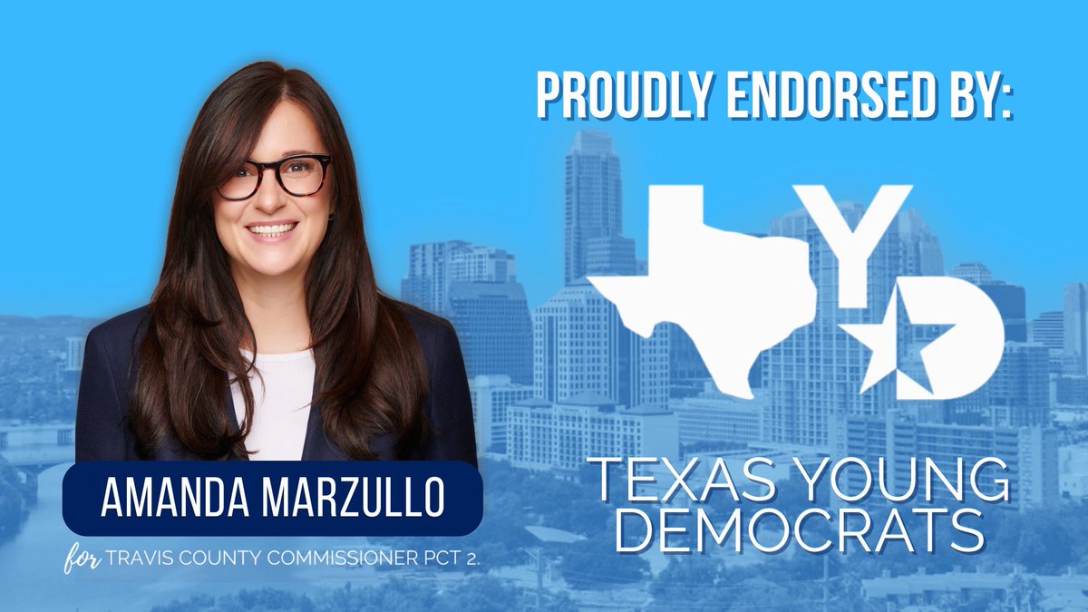 AmandaForTravis's tweet photo. Travis County is home to the next generation of Texas leaders, with the UT Austin community being the heart of Pct. 2. 

I’m thrilled @texasyds has endorsed my campaign for County Commissioner! 

Thank you for trusting me to be your champion in county government. https://t.co/UKAiJXAJS0