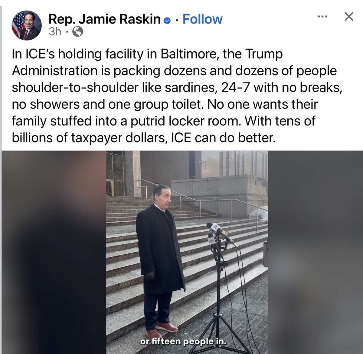 Hey fucktard <a href="/RepRaskin/">Rep. Jamie Raskin</a> they are awaiting their due process. But hey, moron, if you want to let rapist, murderers and sexual predators back on the street, they can be dropped off at your house. You can keep an eye on them until they are sent home.  Fucking idiot. <a href="/DNC/">Democratic Party</a>