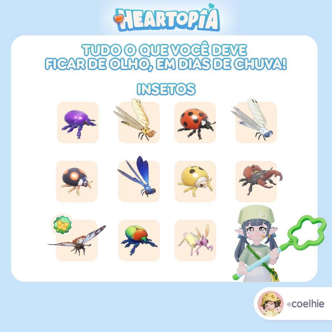 coelhie's tweet image. (𝐭𝐡𝐫𝐞𝐚𝐝) 𝐆𝐮𝐢𝐚 𝐝𝐞 𝐢𝐧𝐬𝐞𝐭𝐨𝐬 𝐞𝐦 𝐝𝐢𝐚𝐬 𝐝𝐞 𝐜𝐡𝐮𝐯𝐚ⵑ 🌧️

Alguns insetos só aparecem quando chove, então é a melhor hora pra completar sua coleção 🐞

Separei aqui quais surgem em cada nível e onde você pode encontrá-los!

𝐃𝐢𝐜𝐚: eles são exclusivos da