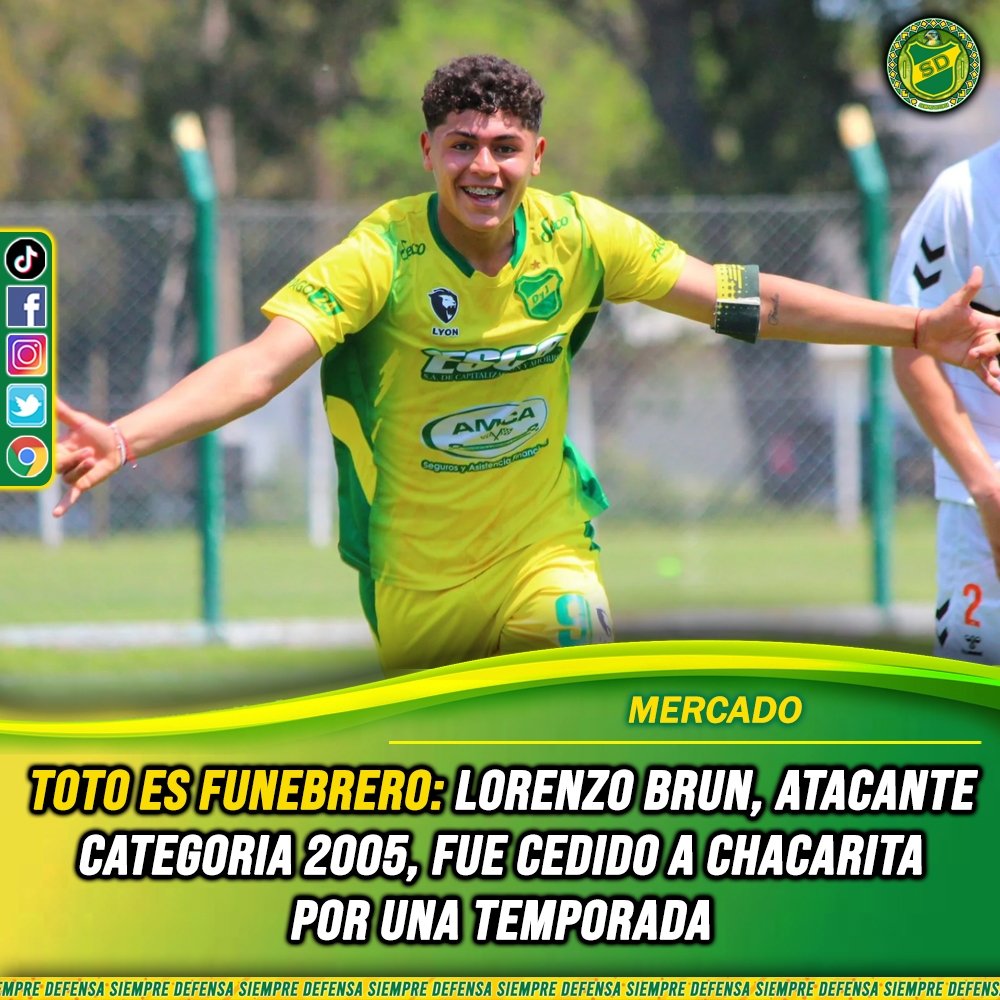 SiempreDyJ's tweet photo. #Mercado | TOTO A SAN MARTÍN

👤 Lorenzo Brun fue cedido por una temporada a Chacarita. 

👉🏽 El atacante oriundo de Pergamino ya había sido cedido anteriormente a Dock Sud. https://t.co/onFCeIQuj2