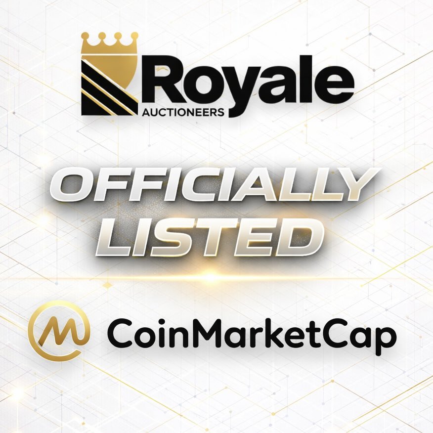 Royale Auctioneers is now officially listed on <a href="/CoinMarketCap/">CoinMarketCap</a>.

A major milestone as we continue advancing real-world asset tokenization and institutional-grade transparency in Web3.

Explore our listing:
dex.coinmarketcap.com/token/solana/J…

#RWA #Web3 #Tokenization #BSC