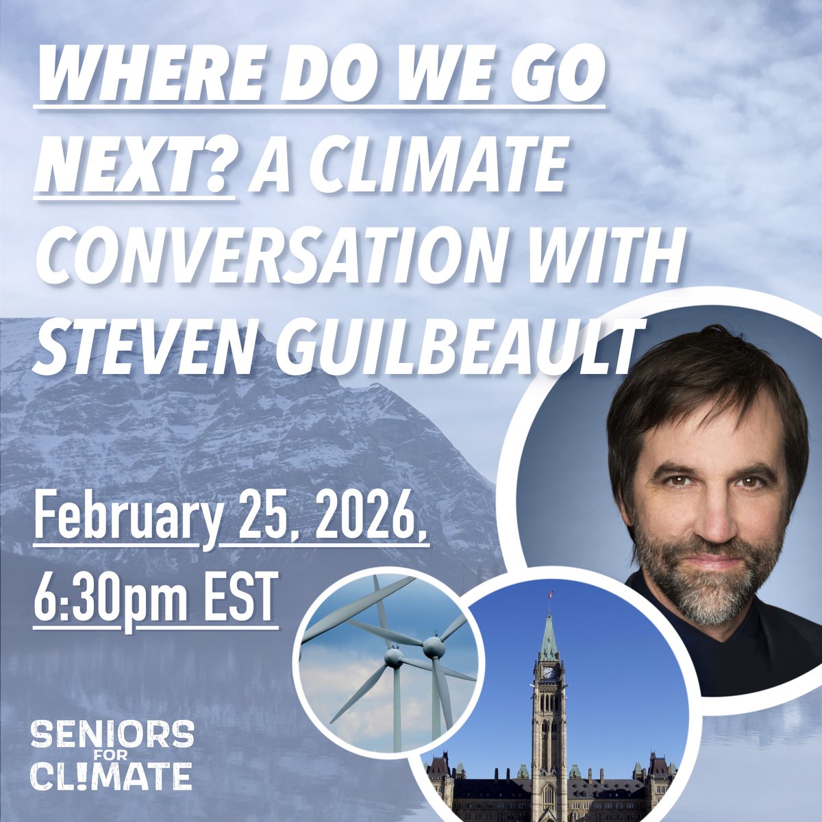 climatelegacyca's tweet photo. Climate concern hasn’t disappeared, but public conversation has.

Join Seniors for Climate &amp; MP @s_guilbeault for a conversation about where Canada goes next, &amp; how we break through climate silence.

#LetsTalkClimate #LaterIsTooLate

📅 Feb 25
👉Register: https://t.co/Kkzzh8ldLV https://t.co/PRguK14FC1