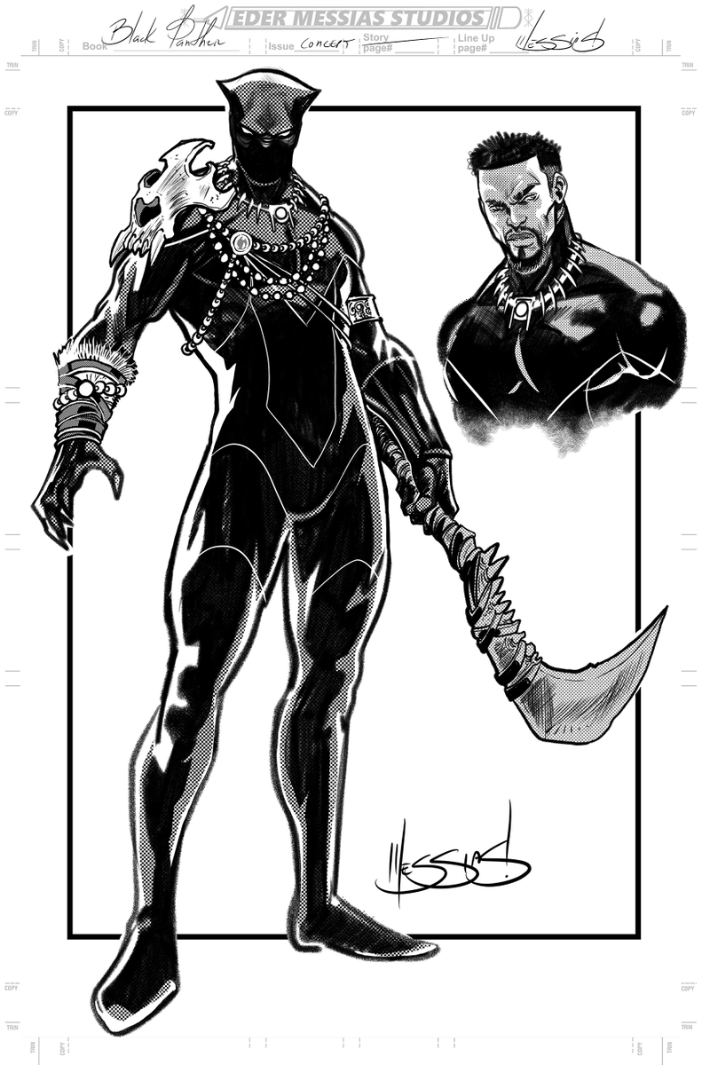 AyodeleMurewa's tweet photo. T'Challa's costume is rooted in African Jujuism -- as he is adorned in various charms and talismans. This is a visual aesthetic we would expect from a warrior in this religious/cultural path. https://t.co/JrglUNOzKM