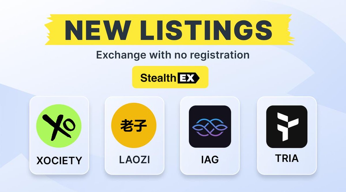 🧧Lunar New Year Coin Drop🧧

Fresh tokens just landed on StealthEX, discover what’s new 🚀

🎁 $XO by <a href="/xocietyofficial/">XOCIETY</a> 
stealthex.io/?to=xo

🎁 $LAOZI by Laozi
stealthex.io/?to=laozi

🎁Swap $IAG by <a href="/IagonOfficial/">Iagon</a> 
stealthex.io/?to=iag

🎁Swap $TRIA by <a href="/useTria/">Tria</a>