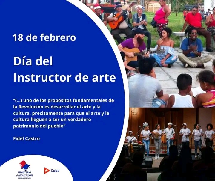 Muchas felicidades a los médicos del alma, abanderados de la cultura. 

Feliz día instructores de arte. 
#UJCGranma