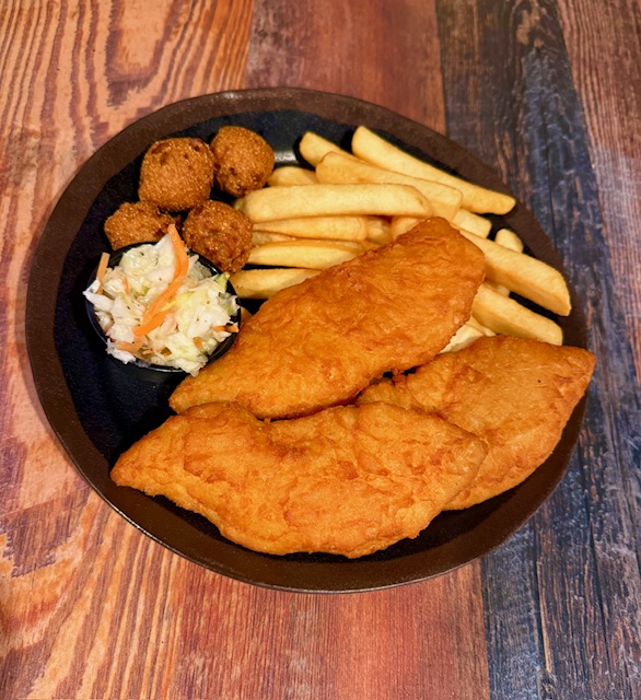 ZardaBBQ's tweet photo. Zarda's Fish Platter is the perfect meal for today! Stop by or order online and enjoy 3 battered Tilapia fillets, 4 hushpuppies, a side of fries and a portion of slaw!

Order now at https://t.co/dz4eDzcAAs

#zarda #zardabbq #fishplatter #eatlocalkc #Lent2026 https://t.co/8zde9p2EfQ