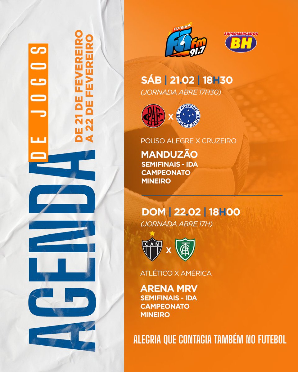 radiofaoficial's tweet photo. Confira a agenda da semana. Transmissão dos jogos é na Fã FM!

No Mineiro tem emoção garantida pra você acompanhar cada lance com a gente.

📻 Sintonize na Fã FM 91,7

Alegria que contagia também no futebol! https://t.co/ocRrFI438S