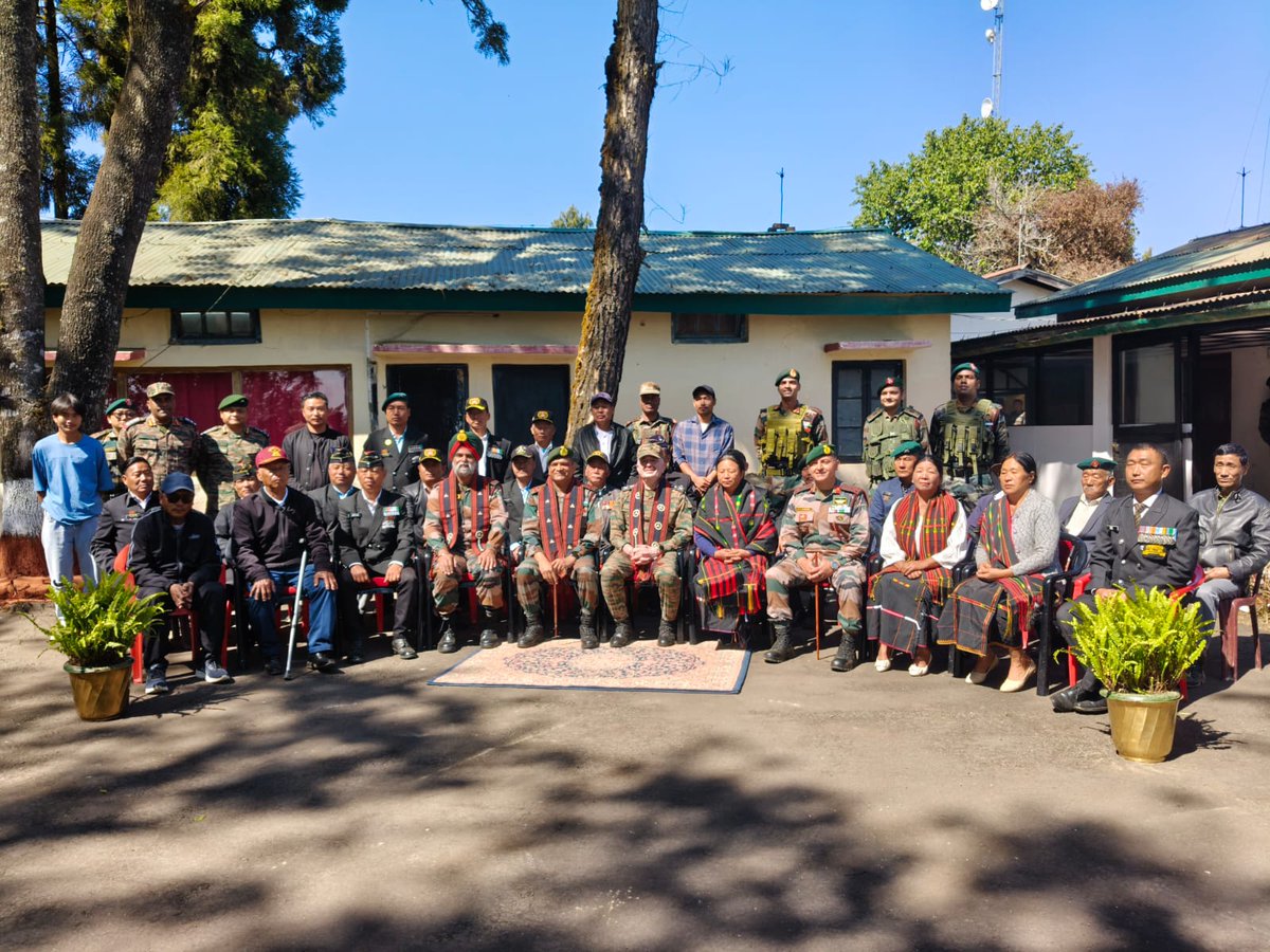 Spearcorps's tweet photo. Lt Gen Abhijit S Pendharkar, GOC #SpearCorps, along with the Inspector General, #AssamRifles (North), reviewed operational preparedness at #Zunheboto, #Nagaland and commended the troops for their professionalism and high morale. He also interacted with Veer Naris, widows and Ex-Servicemen and felicitated them in recognition of their immense sacrifices and dedicated service to the Nation.

Lt Gen Abhijit S Pendharkar, GOC, #SpearCorps, ने Inspector General, #AssamRifles (North) के साथ #Zunheboto, #Nagaland में Operational Preparedness की समीक्षा की तथा सैनिकों के Professionalism और उच्च मनोबल की सराहना की। उन्होंने वीर नारियों, Widows और पूर्व सैनिकों से संवाद किया तथा उनके अमूल्य बलिदानों और राष्ट्र सेवा के प्रति समर्पण के लिए उन्हें सम्मानित किया।

#IndianArmy #OperationalReadiness #VeerNaris #ExServicemen #CivilMilitaryBond #OperationSadbhavana #NationFirst #EmpoweringCommunities #CommunityDevelopment 

@adgpi 
@SpokespersonMoD
@HQ_IDS_India 
@easterncomd
@official_dgar
@prodefkohima
@prodefgau
@MyGovNagaland
@CmoNagaland
@LokBhavanKohima
@MDoNER_India
@NELiveTV
@airnews_kohima
@rwac48 
@dipr_nagaland 
@ddnewsnagaland    

Facebook-https://t.co/9mDEgkoOFS
Instagram-https://t.co/F2VKTgPxph
YouTube-https://t.co/1AFZ1RDrLX