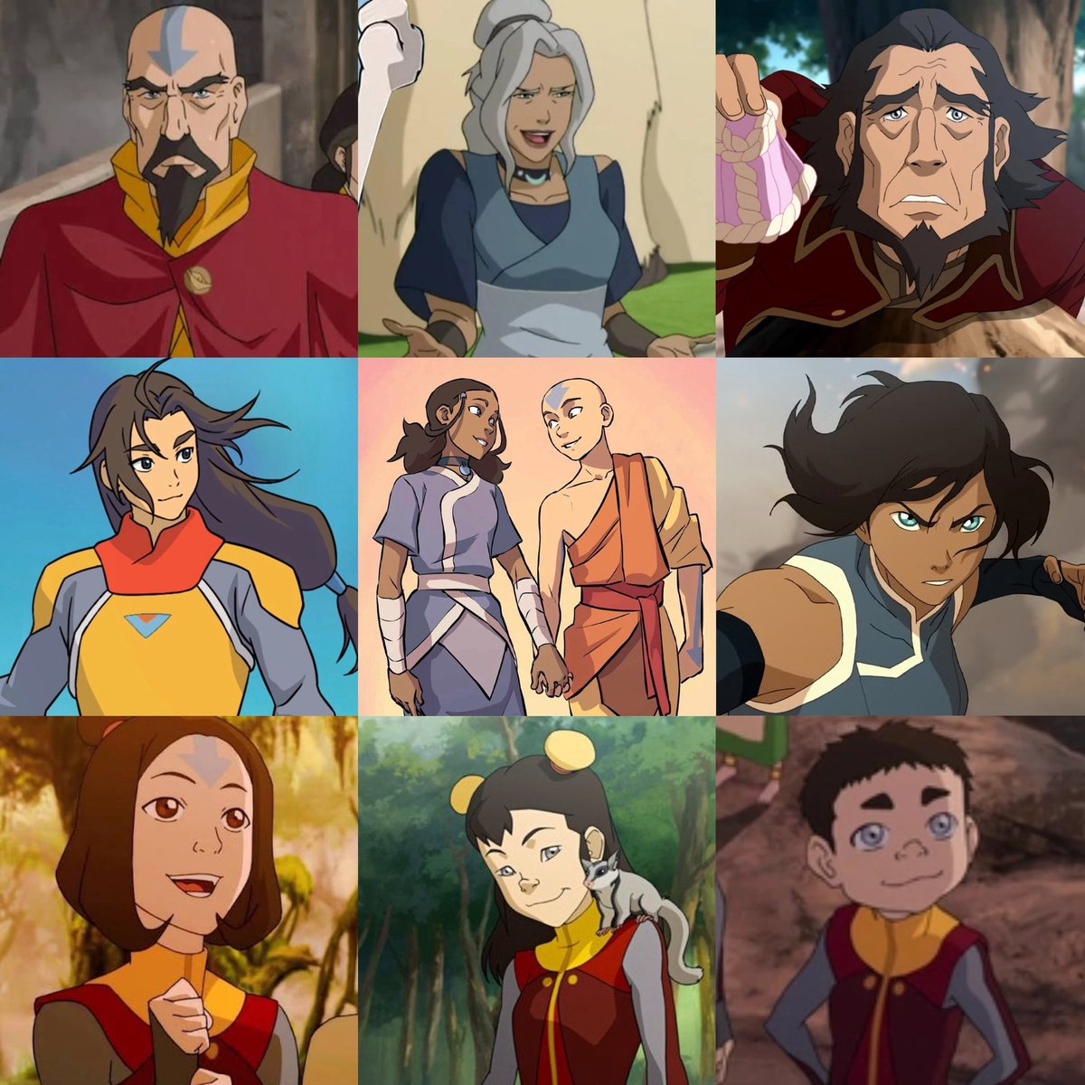 my katara + aang variants