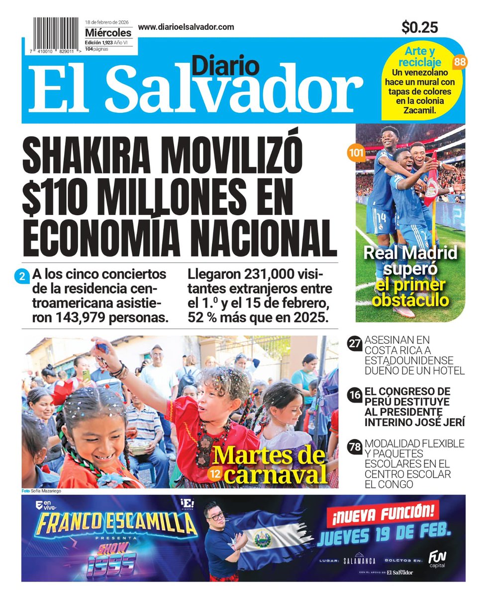 EdgardoMulatoSV's tweet photo. Así como Sindy, una panameña que recorrió distintos rincones de nuestro país,; 231,000 visitantes más decidieron recorrer diferentes lugares de El Salvador.

Esto representa un 52 % más en comparación con el mismo periodo de 2025 (1 al 15 de febrero).

Este crecimiento refleja la confianza, seguridad y proyección internacional que hoy vive nuestra nación.

¡Increíble! 🇸🇻✨