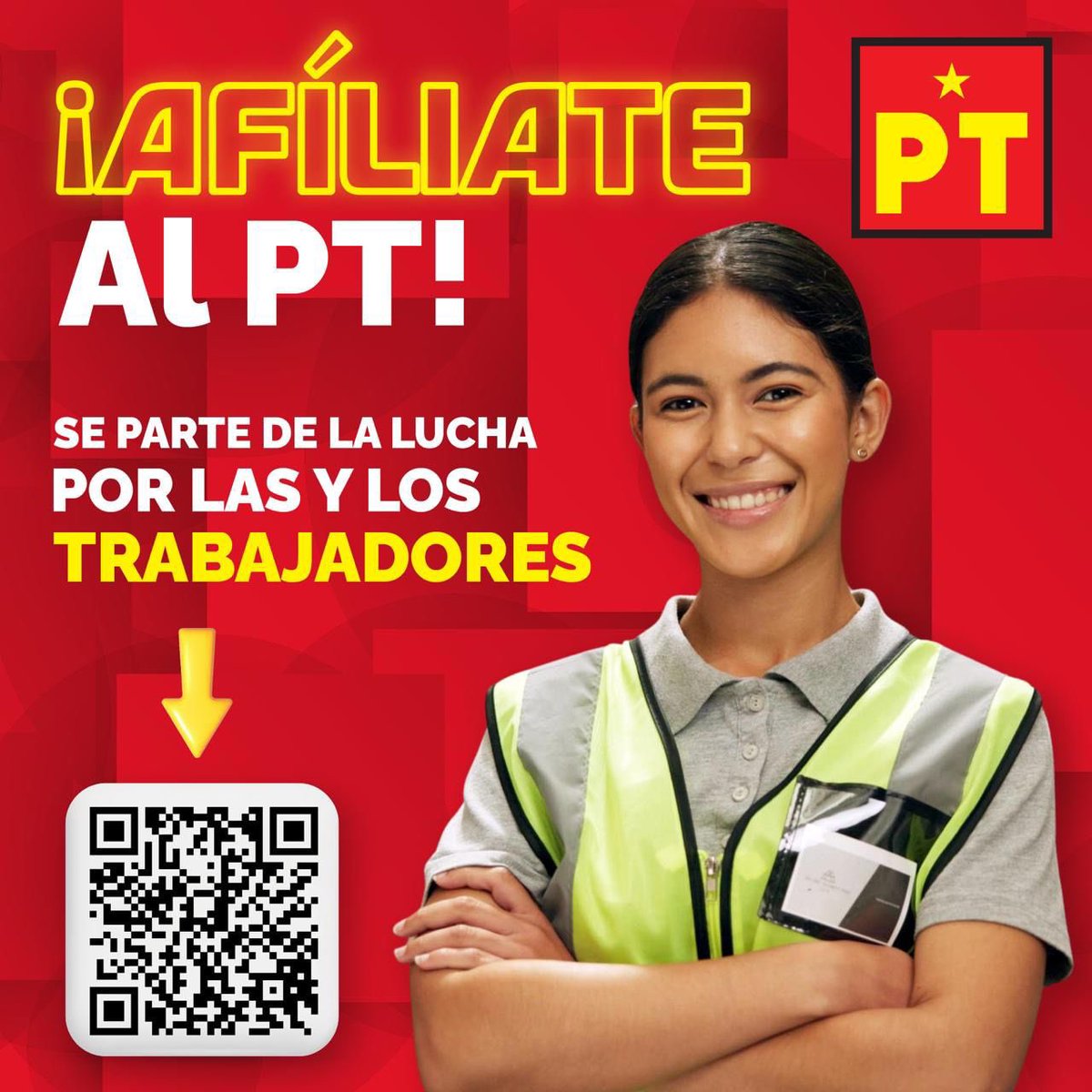 Afíliate al #PT y se parte de la lucha por las y los trabajadores.

#PTesla4T