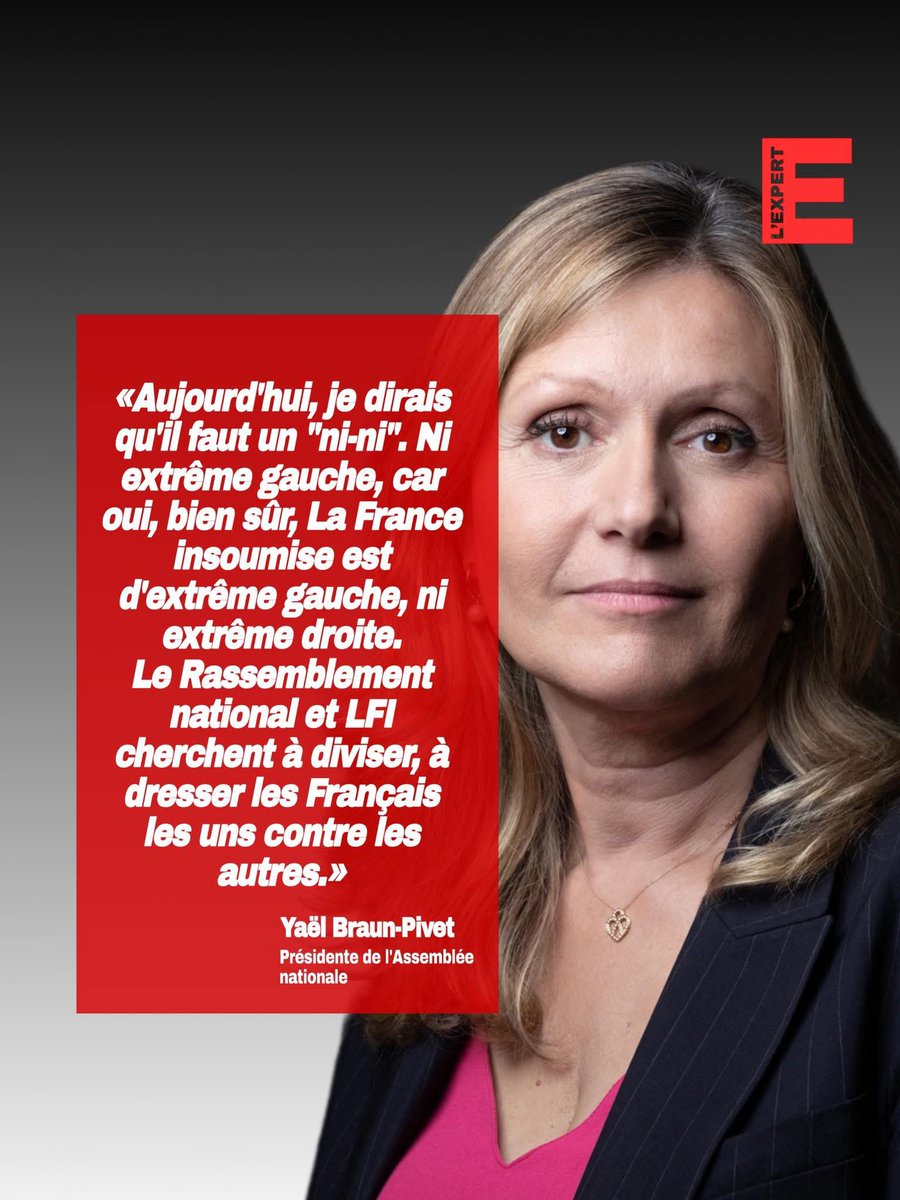 expert41173's tweet photo. FLASH : Yaël Braun-Pivet : «Il faut un “ni-ni” car oui, bien sûr, LFI est d’extrême gauche». La présidente de l’Assemblée, qui élargit le barrage anti-RN à un front anti-extrême, publie un rapport sur le contrôle de l’action gouvernementale et la non-application des lois. https://t.co/57uxAZcwOe