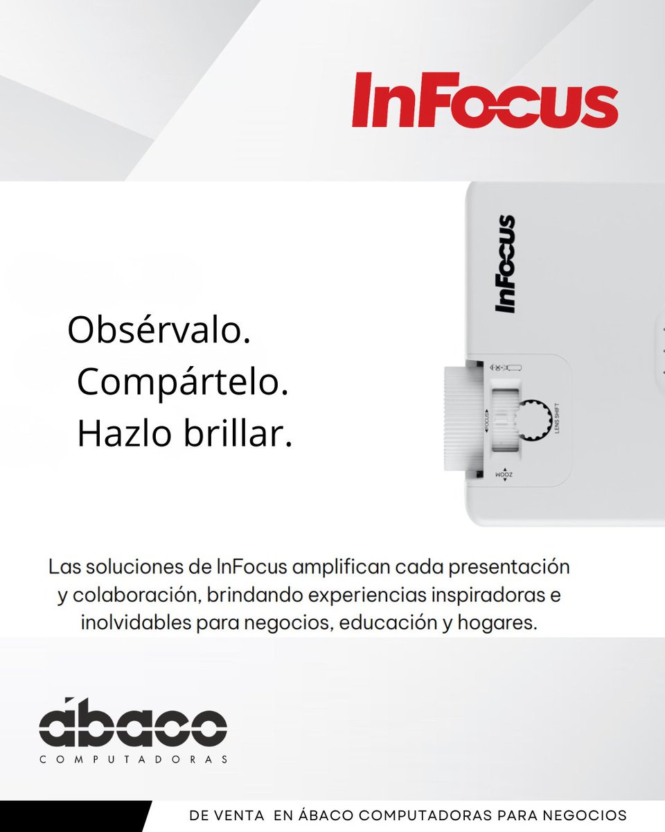 abacoPuebla's tweet photo. Haz que cada presentación brille ✨

Los proyectores InFocus ofrecen claridad, potencia y rendimiento profesional para negocios y educación. 💼📊

📍 Reforma 3104 Col. Amor (Frente a Suburbia)
📞 222-248-97-11
#InFocus #TecnologíaEmpresarial #Proyectores https://t.co/zVDfZg3gYS