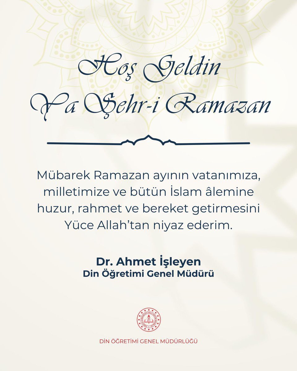 Mübarek Ramazan ayının tüm İslam alemine hayırlar getirmesini diliyorum.
#maarifinkalbinderamazan