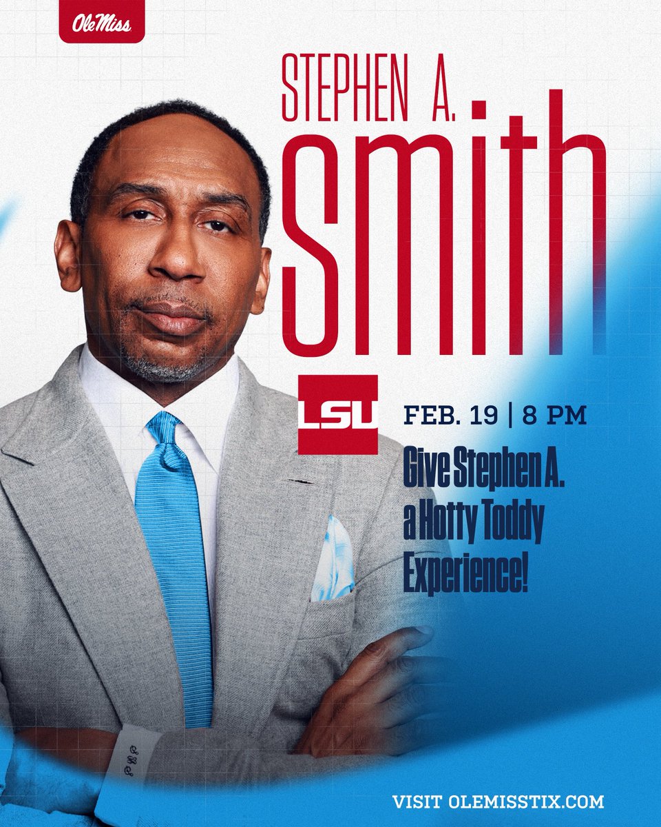 OleMissSports's tweet image. Time to give Stephen A. the Hotty Toddy experience🦈

#HottyToddy