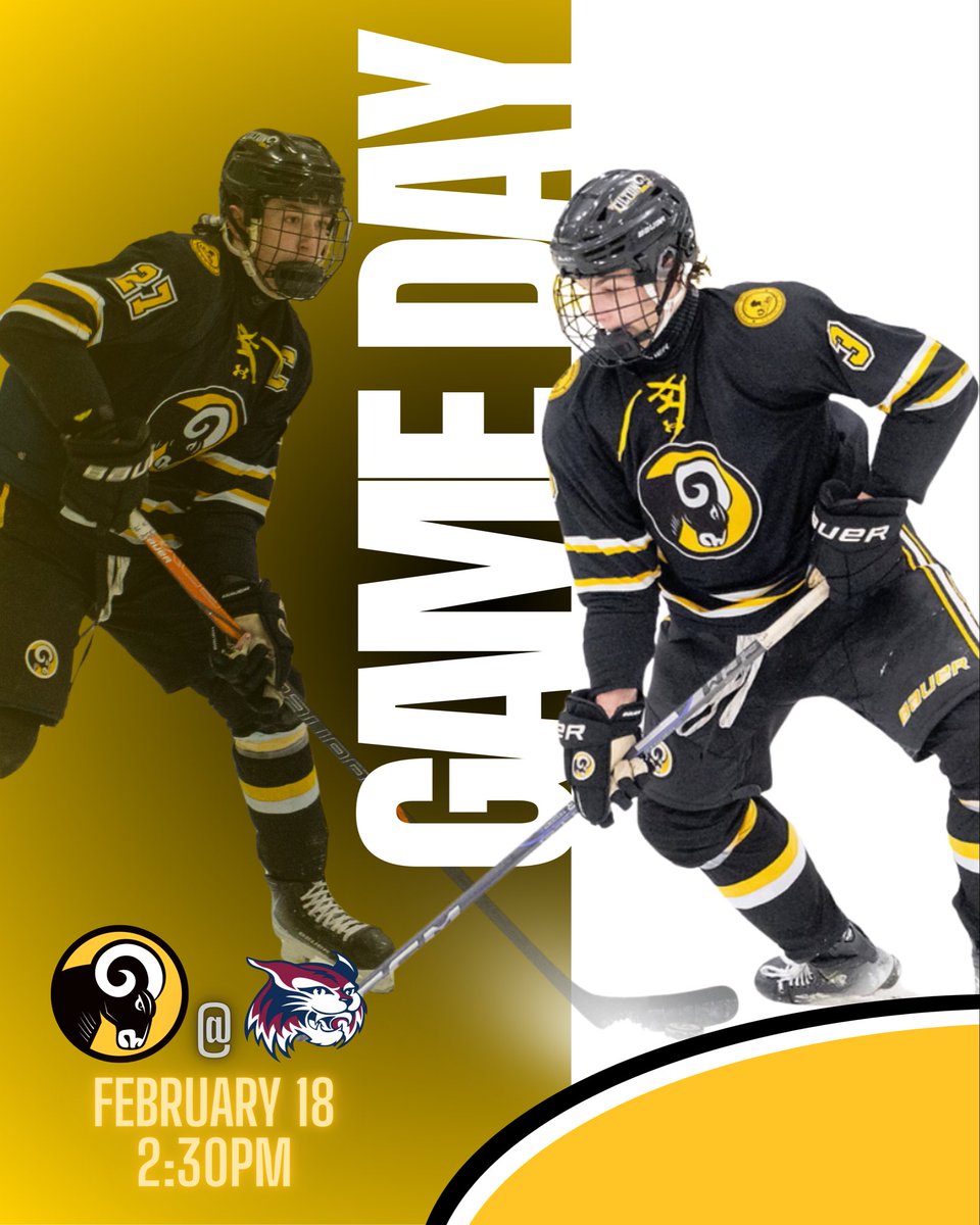 tiltonbvhockey's tweet photo. GAMEDAY! 

Rams travel around the lake to face Brewster this afternoon in our last road game of the regular season!

⏰ 2:30
📺 🔗 https://t.co/CcALzQf9fK
📍 Pop Whalen Arena

#rollrams🐑 https://t.co/5BMHQSoppp