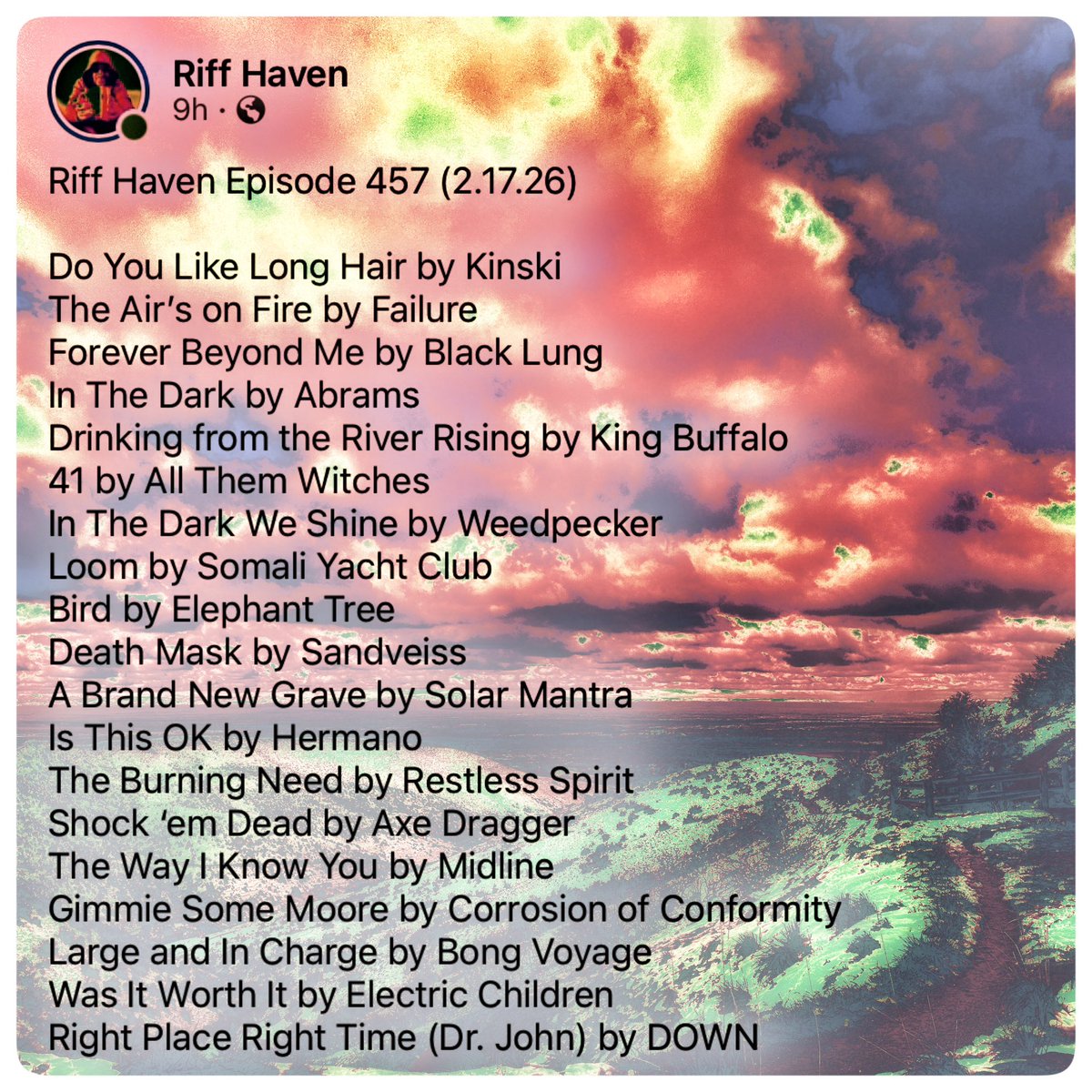 RiffHaven's tweet image. #Kinski #Failure #BlackLung #Abrams #KingBuffalo #AllThemWitches #Weedpecker #SomaliYachtClub #ElephantTree #Sandveiss #SolarMantra #Hermano #RestlessSpirit #AxeDragger #Midline #CorrosionofConformity #BongVoyage #ElectricChildren #DOWN