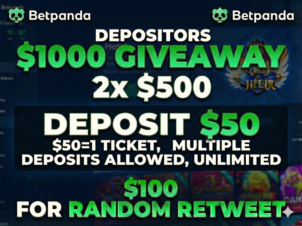 🎁$1000 BETPANDA DEPOSITORS GIVEAWAY!💜💰

☑️Random RT wins $100

To enter:
✅Retweet &amp; Like,
✅Deposit $50 ($50=1 ticket, multiple deposits allowed, unlimited) with this reflink: betpanda.partners/?ref=Lux27.

🤑2 Winners
🥇$500 in CRYPTO
🥈$500 in CRYPTO

✉️DM me after deposit with