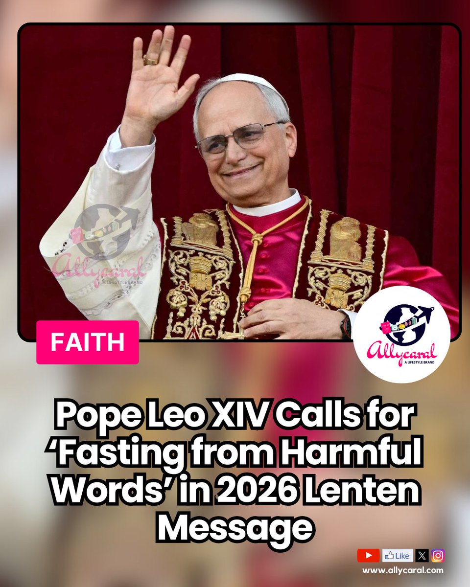 allycaralgoa's tweet image. This Lent, fast not only from food — but from harmful words.
A powerful call to conversion and compassion from Pope Leo XIV.

Read: allycaral.com/2026/02/18/pop…

#LentenSeason #ChristianFaith #PrayerAndFasting #Gospel #ChurchMessage